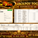 BUKTI WITHDRAW LILINTOGEL KEMENANGAN JACKPOT DI TOTOMACAU 00 14 Aug 2026